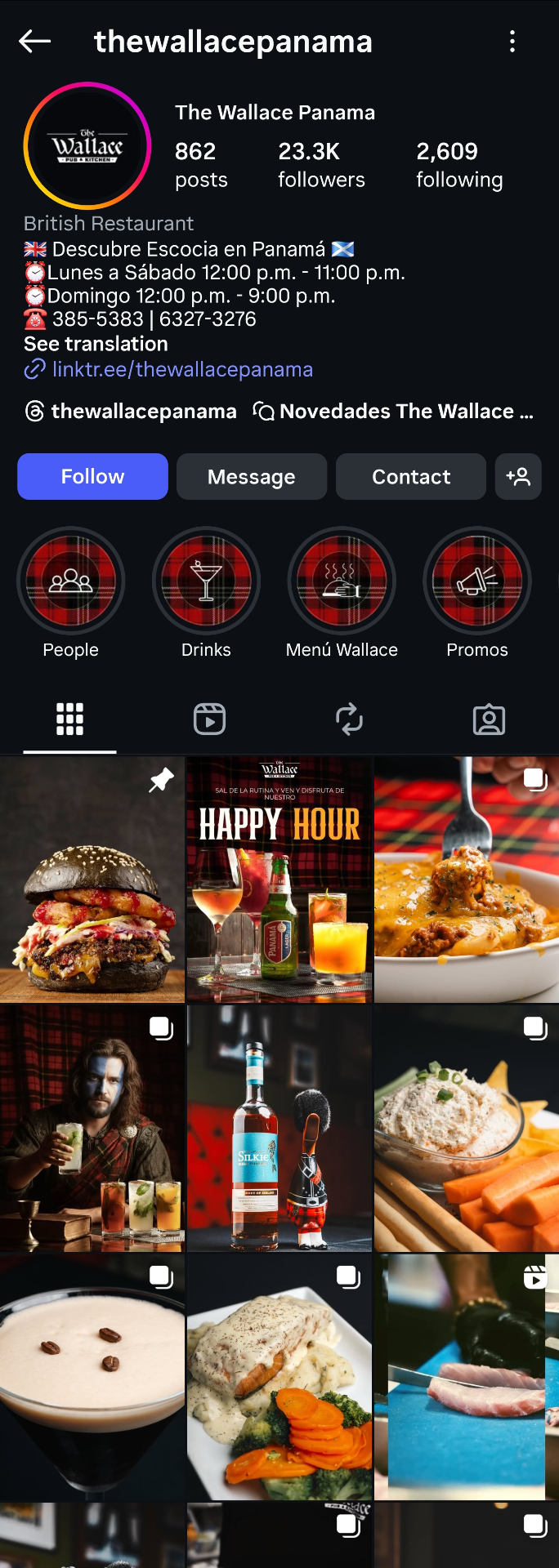 The Wallace Panama Instagram profile