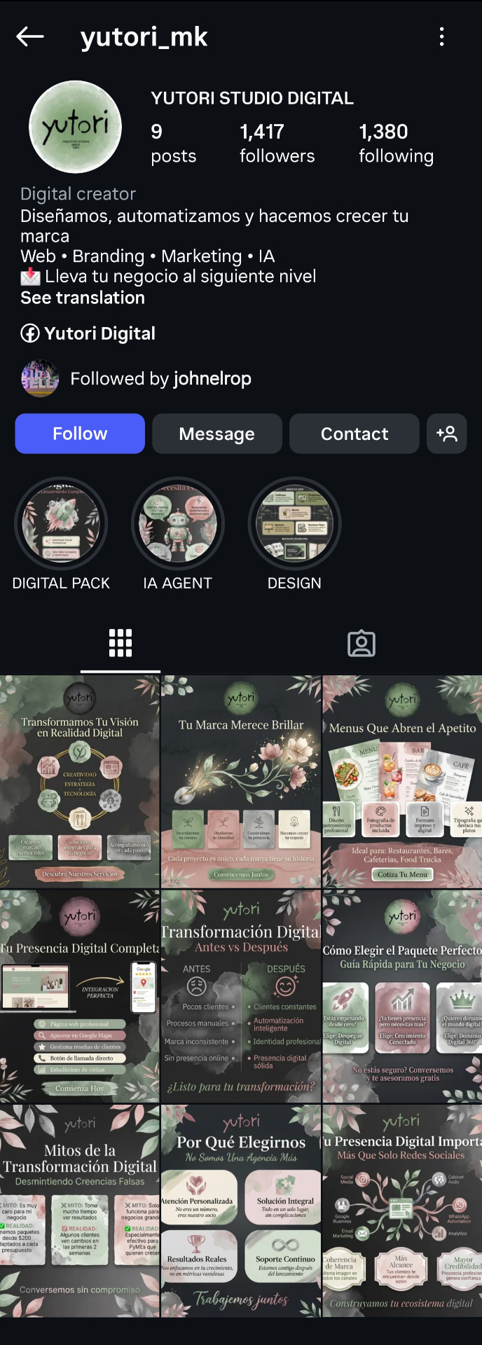 Yutori Studio Digital Instagram profile